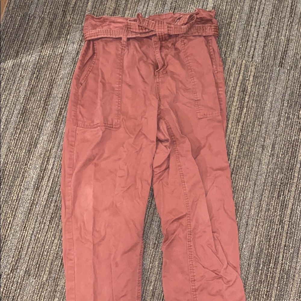 Paperbag waist orange pants